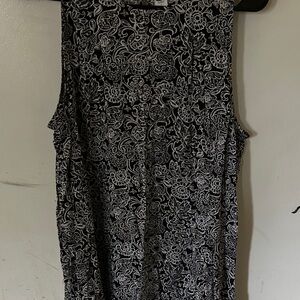 Old Navy Elegant Black and White Floral Women's Top